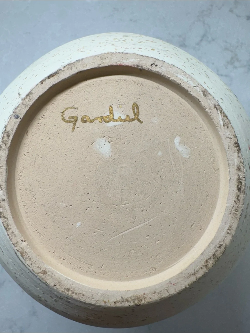 Vintage Gardiel Tonalá Mexican Folk Art Pottery Vase Signed  Purple Bird Design